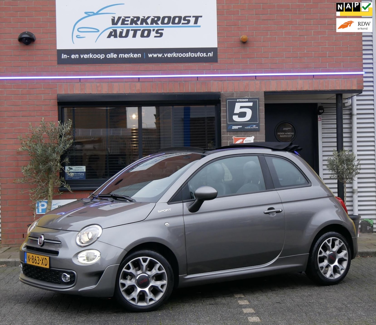 Fiat 500 C - 1.0 Hybrid Sport.cabrio.20.000km org ned geleverd - AutoWereld.nl