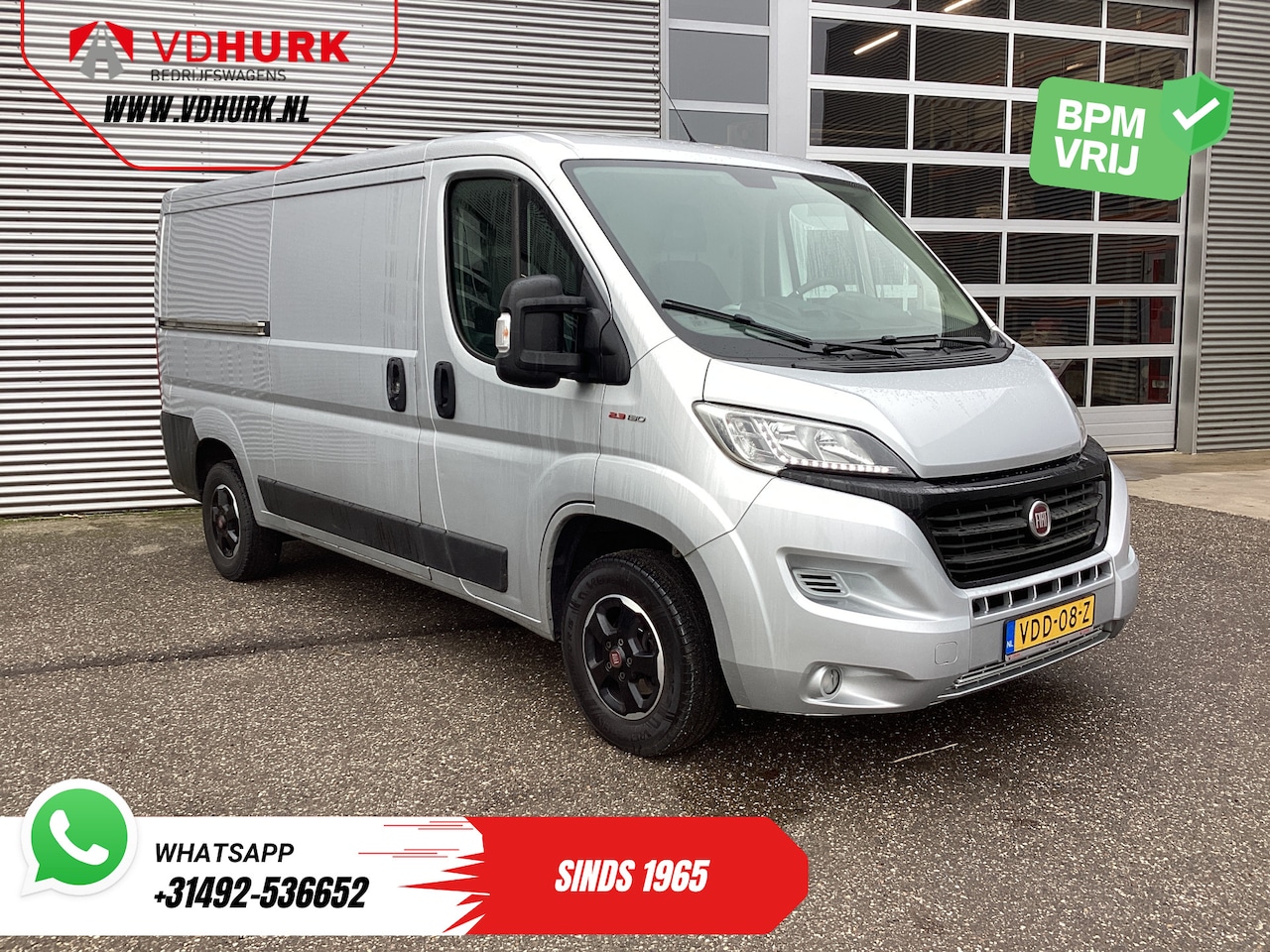 Fiat Ducato - 2.3 MJ 130 pk L2 EXPORT DB-Riem V.V./ 2.5t Trekverm./ Climate/ 270Gr.Deuren/ Navi/ Camera/ - AutoWereld.nl