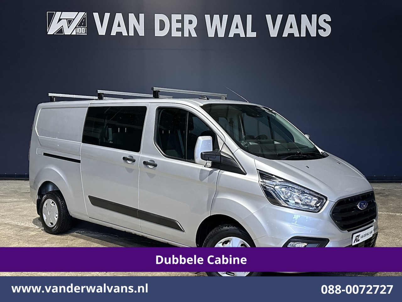 Ford Transit Custom - 2.0 TDCI 131pk L2H1 Dubbele Cabine Euro6 Airco | 6-Zits | Camera | LED | 2800kg Trekhaak | - AutoWereld.nl
