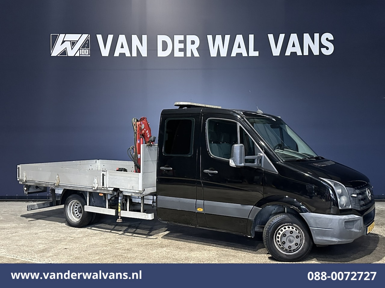 Volkswagen Crafter - 2.0TDI 164pk Open Laadbak Dubbel Lucht 7 persoons Dubbele Cabine Euro6 Kraan, Trekhaak - AutoWereld.nl
