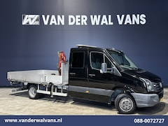 Volkswagen Crafter - 2.0TDI 164pk Pick up Open Laadbak Dubbel Lucht 7 persoons Dubbele Cabine Euro6 Kraan, Trek