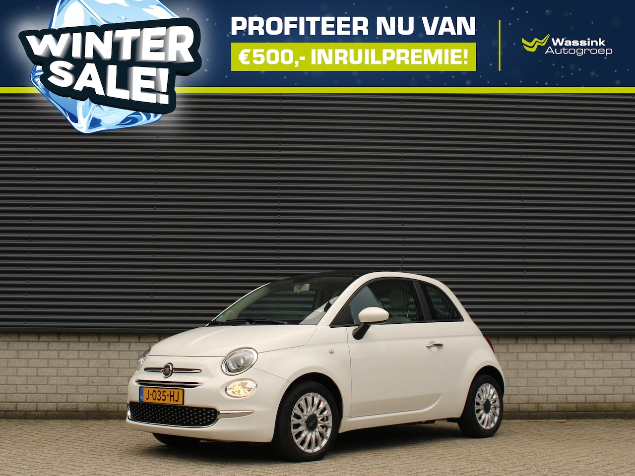 Fiat 500 - Lounge 70pk Hybrid I Wintersale | Panoramadak I Cruise Control I Apple Carplay/Android Aut - AutoWereld.nl