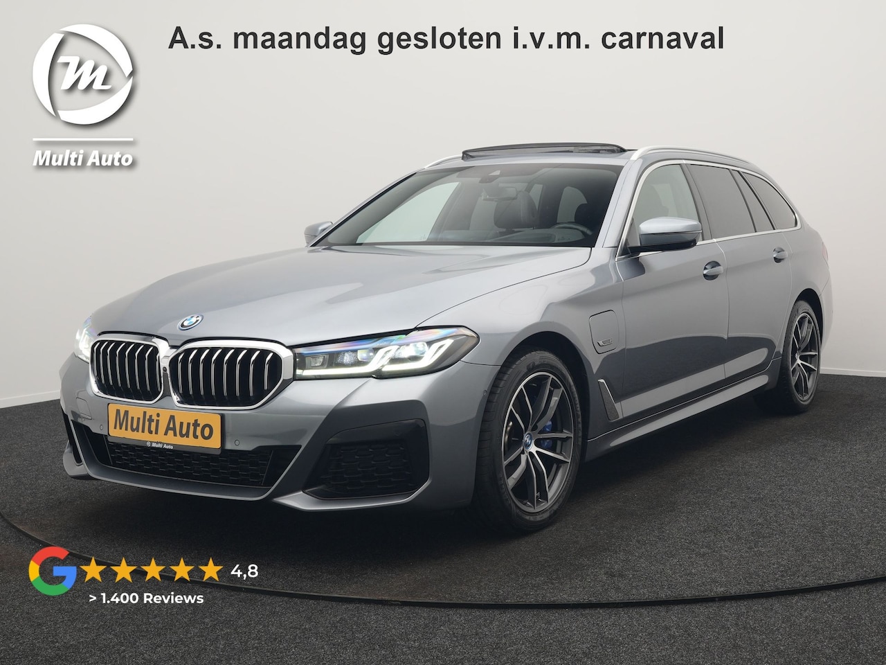 BMW 5-serie Touring - 530e xDrive M Sport Plug In Hybrid 293pk Dealer O.H. PHEV | Panodak | Head Up | Laser LED - AutoWereld.nl