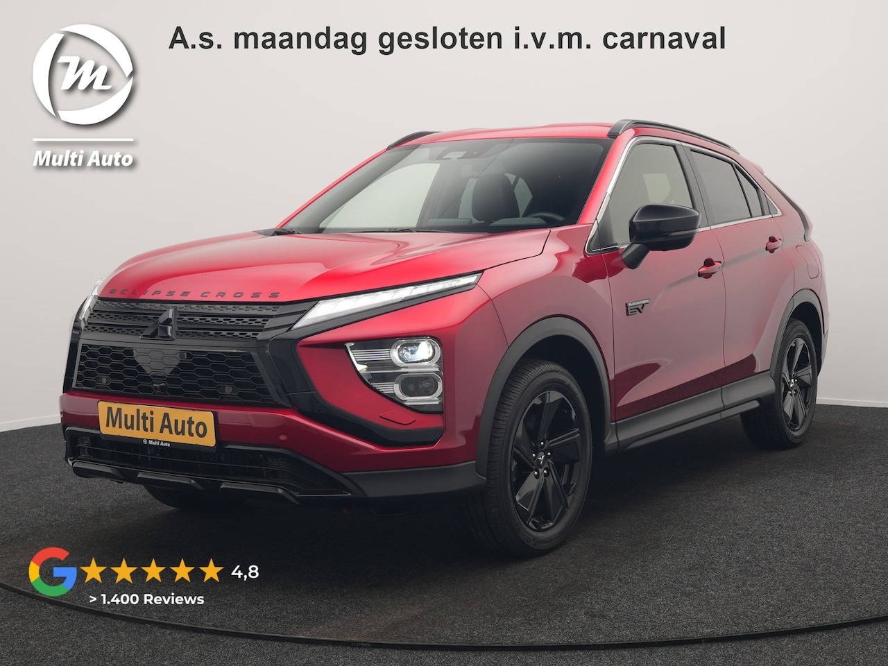 Mitsubishi Eclipse Cross - 2.4 Black Edition Plug In Hybrid 188pk Dealer O.H. PHEV | Trekhaak | Adaptive Cruise | 360 - AutoWereld.nl