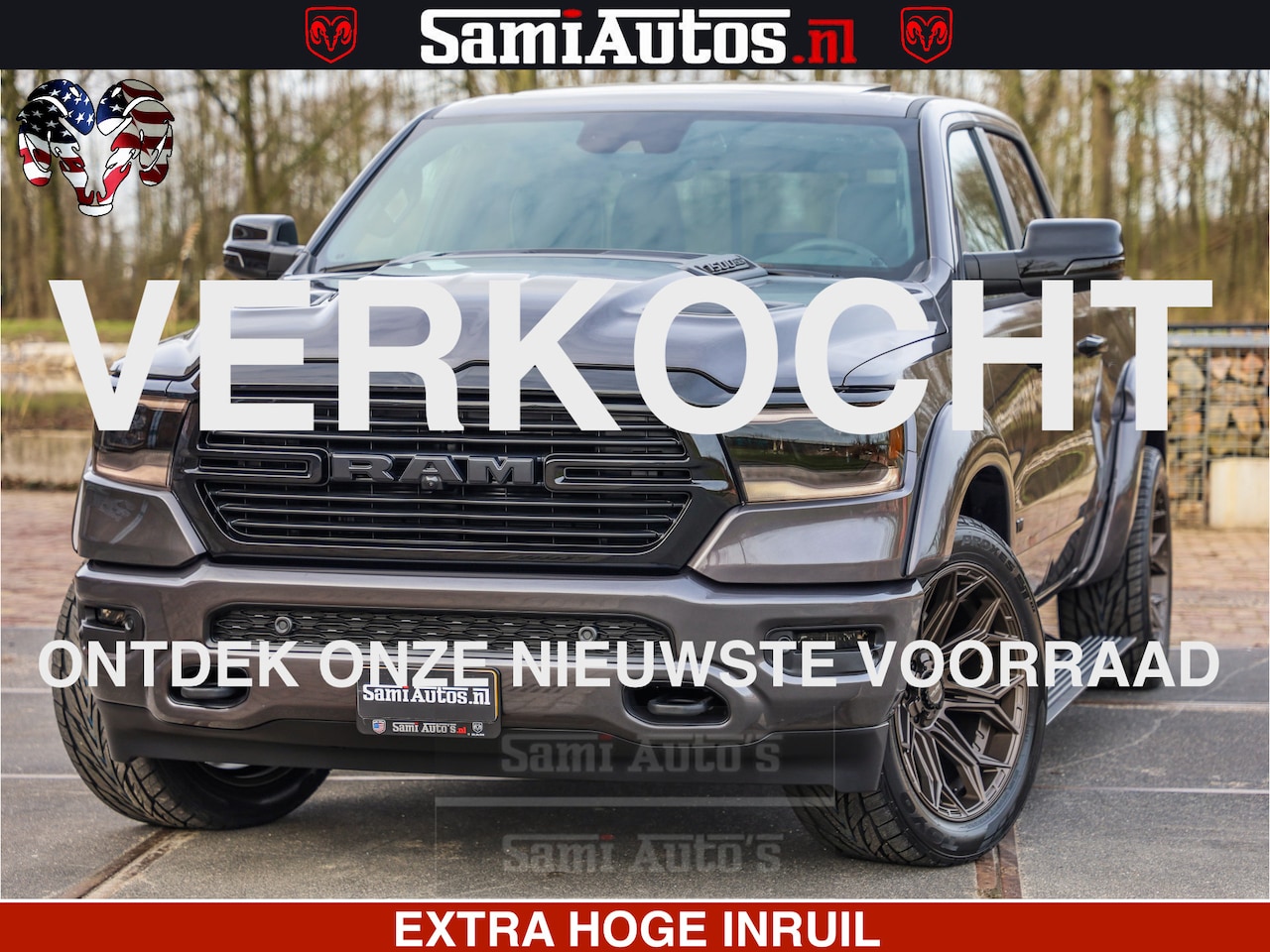 Dodge Ram 1500 - Laramie Sport 5.7 V8 HEMI 402PK 4x4 | Panorama dak | 12' Scherm |Granite Crystal Metallic - AutoWereld.nl
