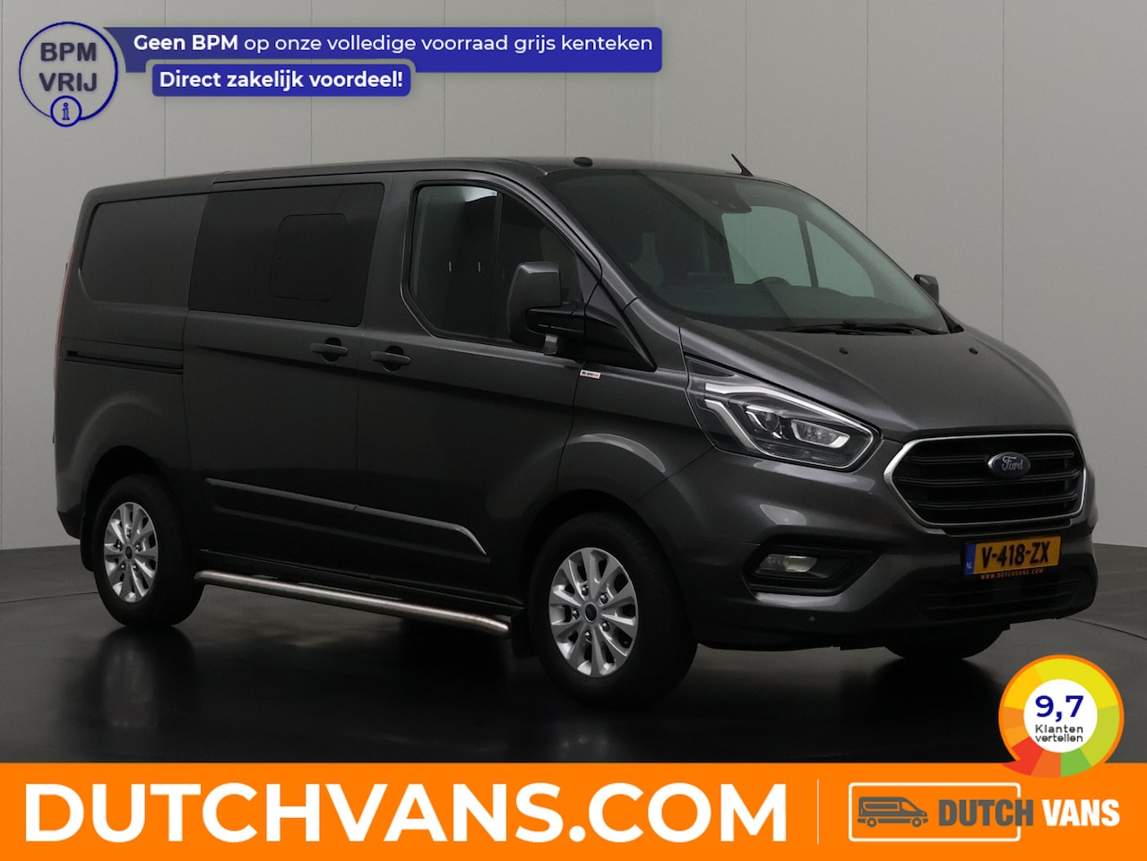 Ford Transit Custom - 2.0TDCI 170PK Dubbele Cabine Limited | 2xSchuifdeur | Navigatie | Camera | Trekhaak | Airc - AutoWereld.nl