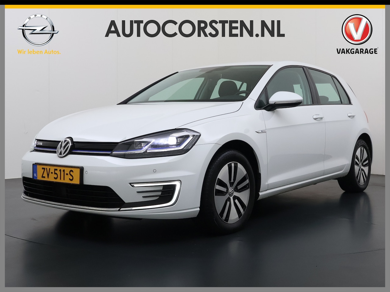 Volkswagen e-Golf - Soh 90% Warmtepomp Adap.Cruise Control Navi Ecc Pdc Led Lmv Isofix Car-Net App-Connect Blu - AutoWereld.nl