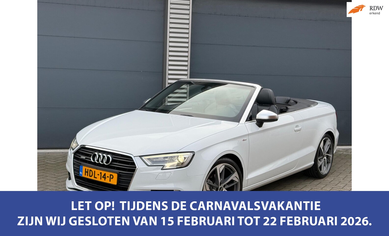 Audi A3 Cabriolet - 1.4 TFSI CoD Sport 1.4 TFSI CoD Sport, parelmoer wit, lederen sportinterieur,19 inch, stoelverwarming, naviga - AutoWereld.nl