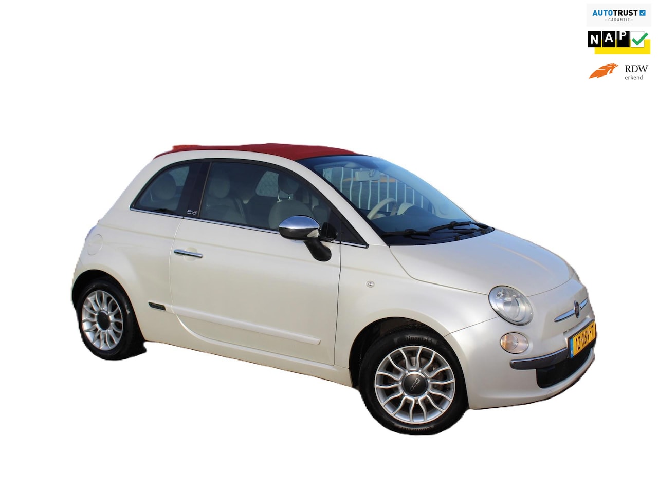 Fiat 500 C - 0.9 TwinAir Lounge cabrio parelmoer lage km - AutoWereld.nl