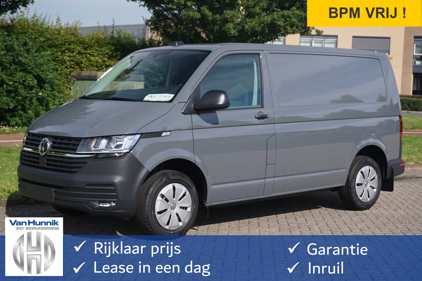 Volkswagen Transporter - T6.1 2.0TDI 150PK BPM VRIJ!! App Connect, Cruise, Airco, Betimmering! NR. 731 - AutoWereld.nl