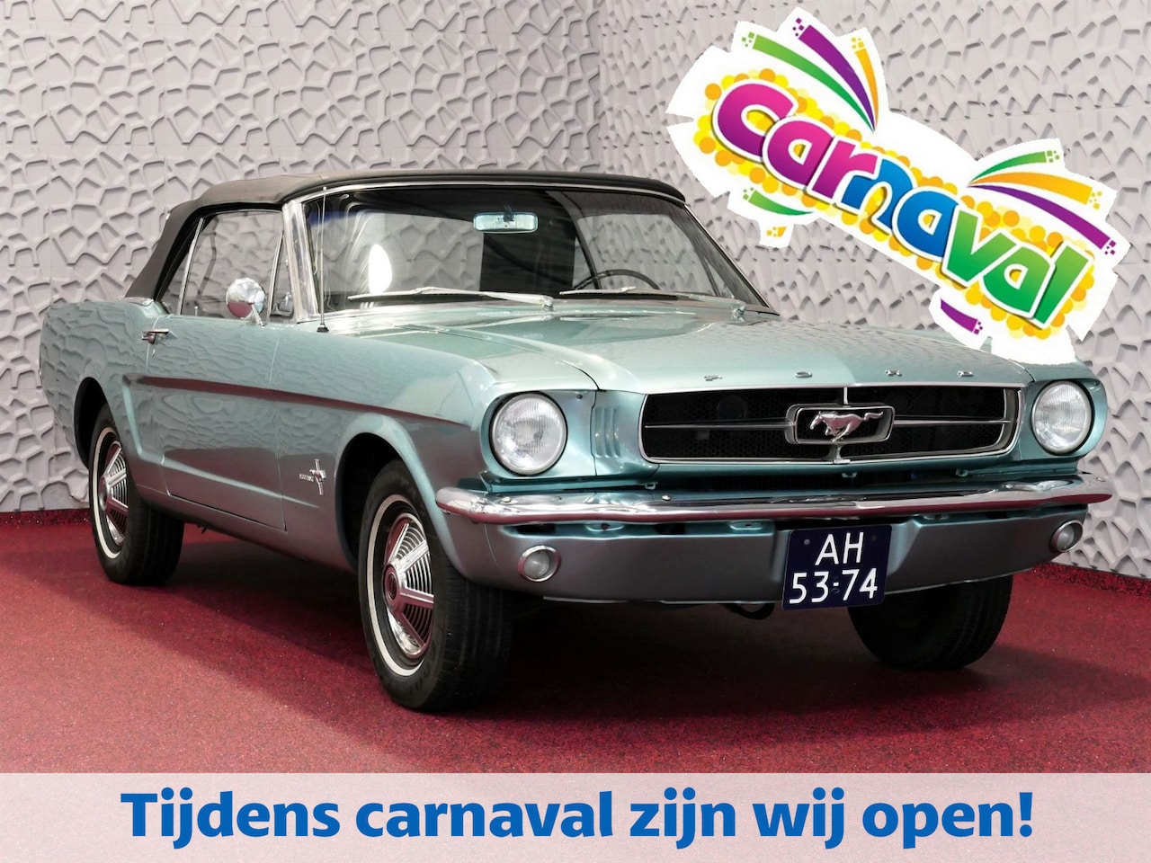 Ford Mustang Convertible - 6 CYL LIJN ZELDZAAM 1965. ORIGINEEL - AutoWereld.nl