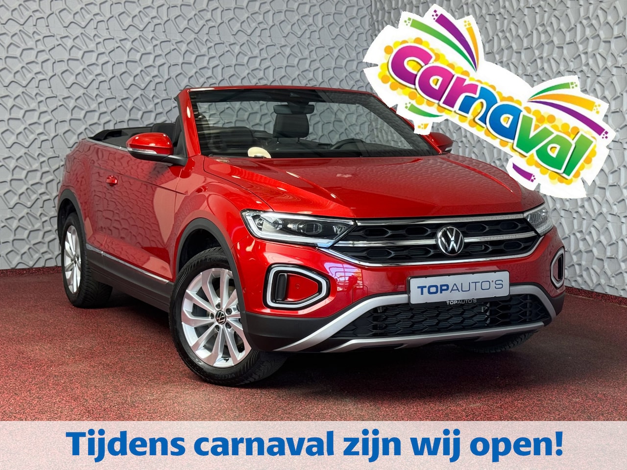 Volkswagen T-Roc Cabrio - TSI VIR.COCKPIT CARPLAY NAVI IQ.LED STOEL/STUUR.VERW DAB ADAP.CRUISE 05/2024 - AutoWereld.nl