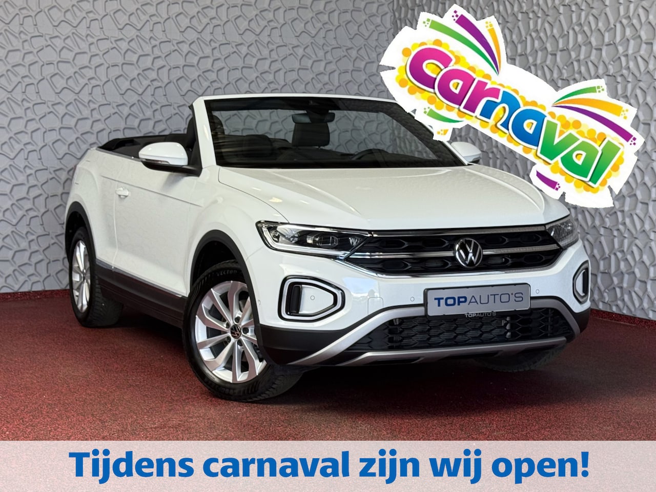 Volkswagen T-Roc Cabrio - TSI VIR.COCKPIT CARPLAY NAVI IQ.LED STOEL/STUUR.VERW DAB ADAP.CRUISE 05/2024 ✅Top Auto's W - AutoWereld.nl