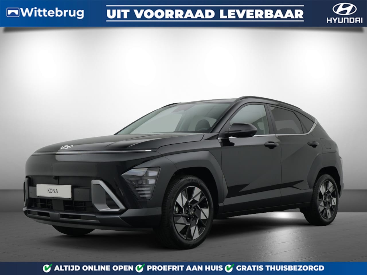 Hyundai Kona - 1.6 GDI HEV Premium Full Hybride Automaat met Navigatie, Lederen bekleding en Stoelverwarm - AutoWereld.nl