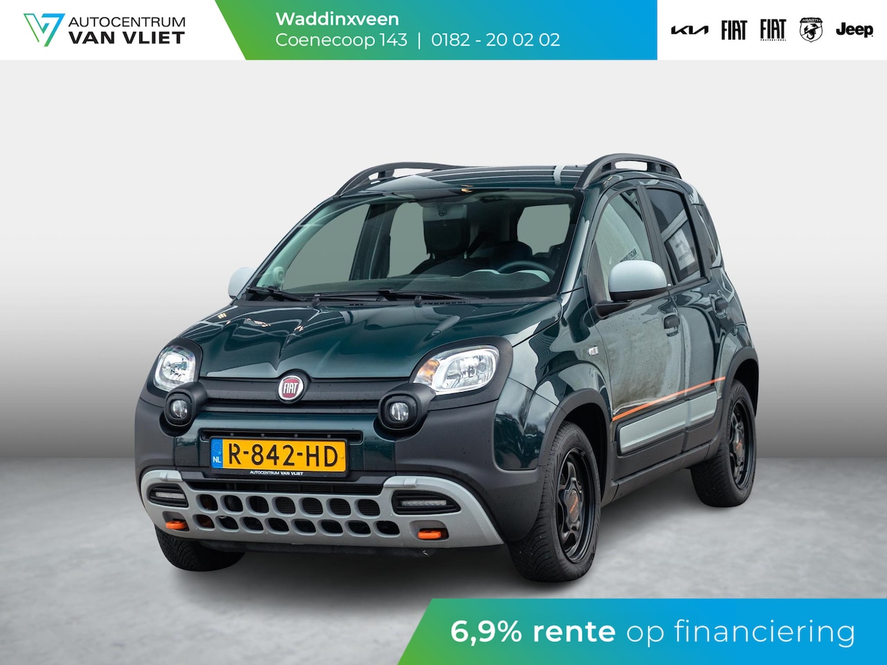 Fiat Panda - Hybrid Garmin Cross | Clima | Priv. glass | Dakrails | 5-Persoons | Apple Carplay | Verde - AutoWereld.nl