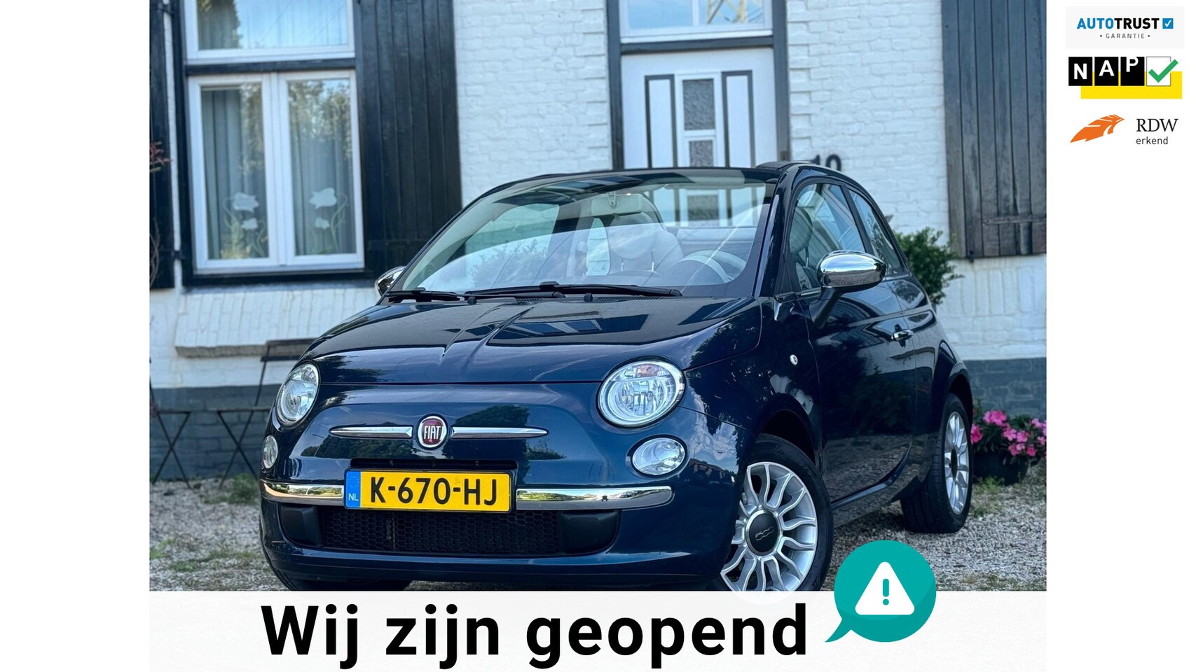 Fiat 500 - 1.2 Pop|Cabrio|Automaat|LMV|Prachtige auto! - AutoWereld.nl