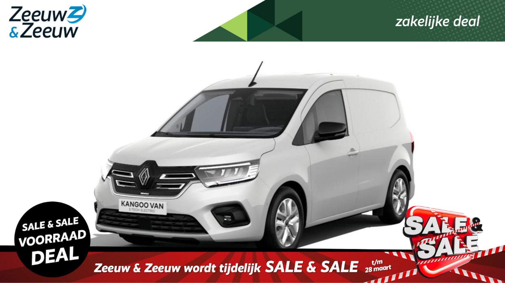 Renault Kangoo E-Tech - Extra L1 44 kWh | Nu leverbaar met 12% Zeeuw & Zeeuw aktie korting ! | - AutoWereld.nl