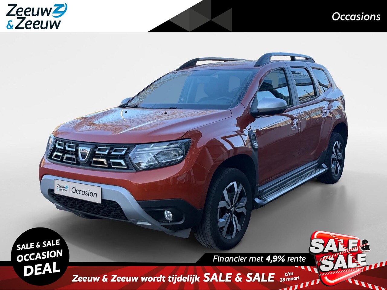 Dacia Duster - 1.3 TCe Prestige AUTOMAAT NAVI AIRCO TREKHAAK CAMERA SIDESTEPS HOGE INSTAP LM VELGEN APPLE - AutoWereld.nl