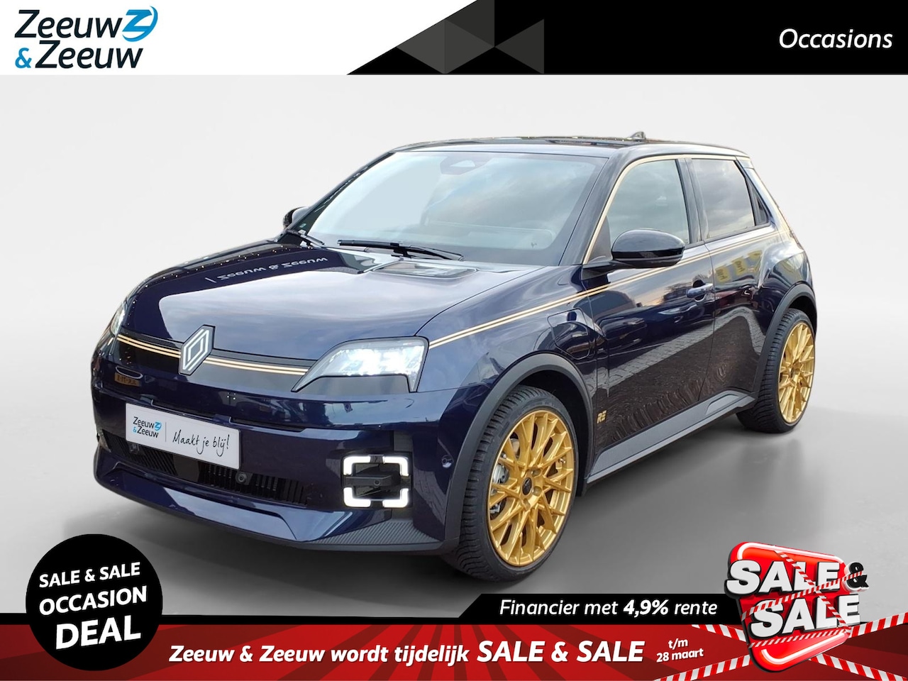 Renault 5 - urban range iconic cinq 40 kWh | Bleu d'Or 3/25 | Pack Winter | Carplay | Gouden Velgen | - AutoWereld.nl