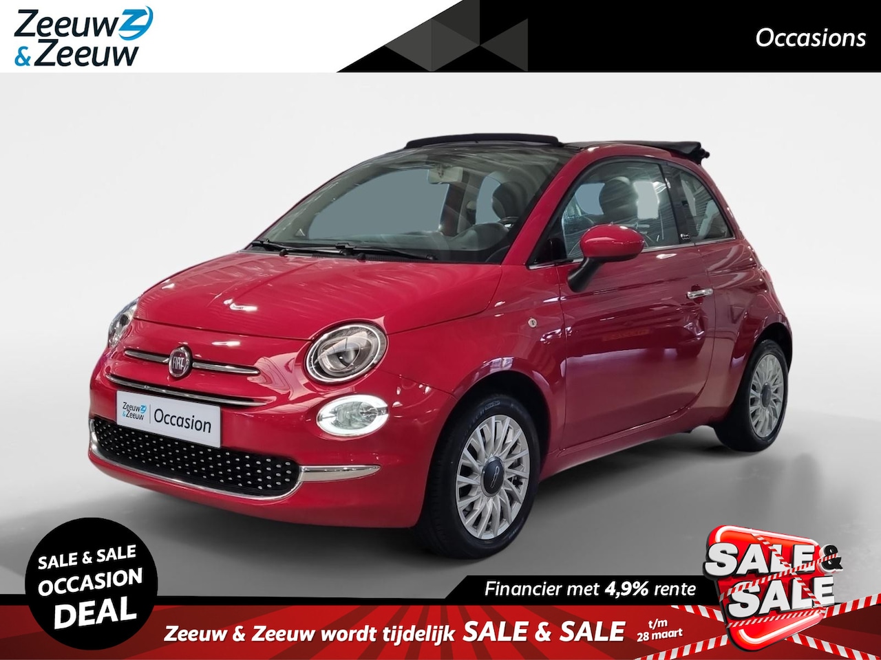 Fiat 500 C - 0.9 TwinAir Turbo Lounge * 1e Eigenaar * Cabrio * Cruise Control * Airco * LM Velgen 15" * - AutoWereld.nl