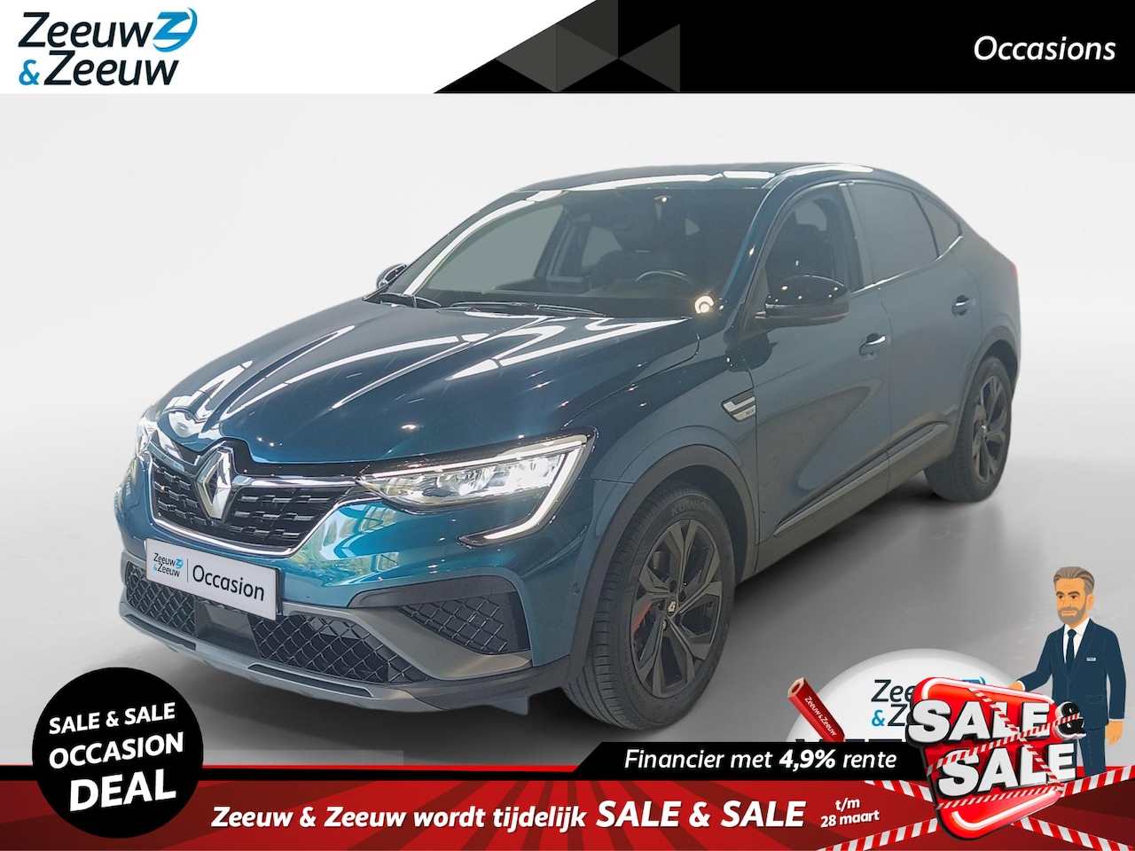 Renault Arkana - 1.6 E-Tech Hybrid 145 R.S. Line *Automaat*Navi+Camera*Stoel/stuurverwarming*Keyless Entry* - AutoWereld.nl