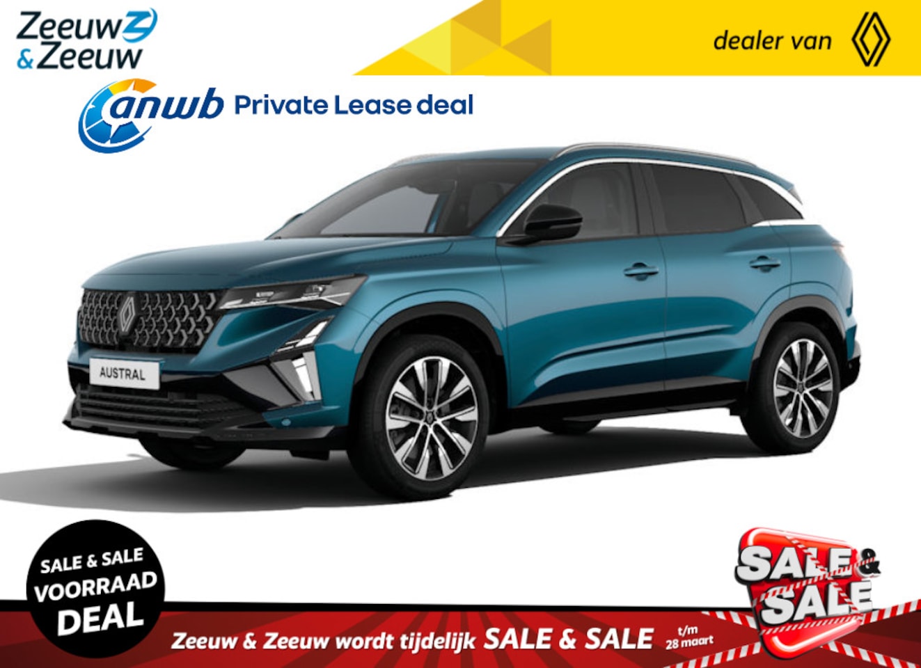 Renault Austral - techno full hybrid E-Tech 200 OP VOORRAAD NU MET €6600,- SALE & SALE KORTING OP=OP  en met - AutoWereld.nl