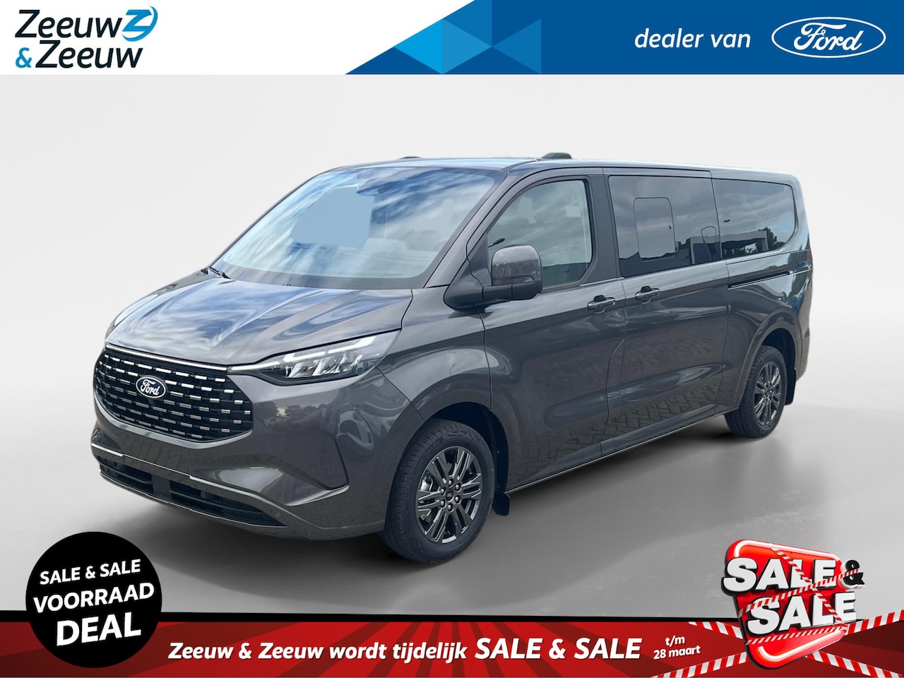 Ford Model T - Custom 340 L2 Titanium 2.5 PHEV 233 pk | 9-persoons | TE BESTELLEN | Dual-zone airco | Ink - AutoWereld.nl
