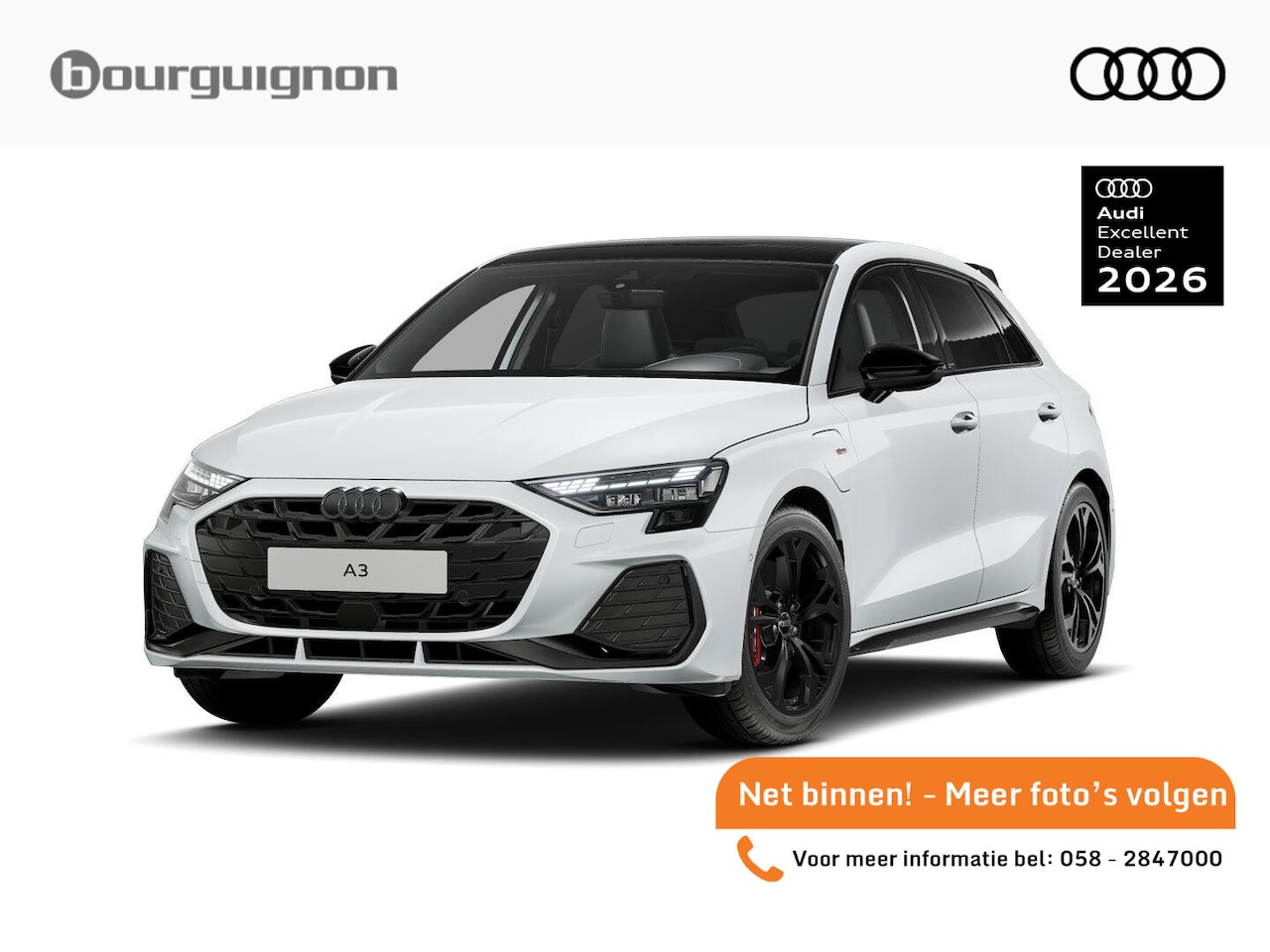 Audi A3 Sportback - 45 TFSi e 272 Pk S-Line Competition | Leder | Panoramadak | Full LED | Camera | Apple Carp - AutoWereld.nl
