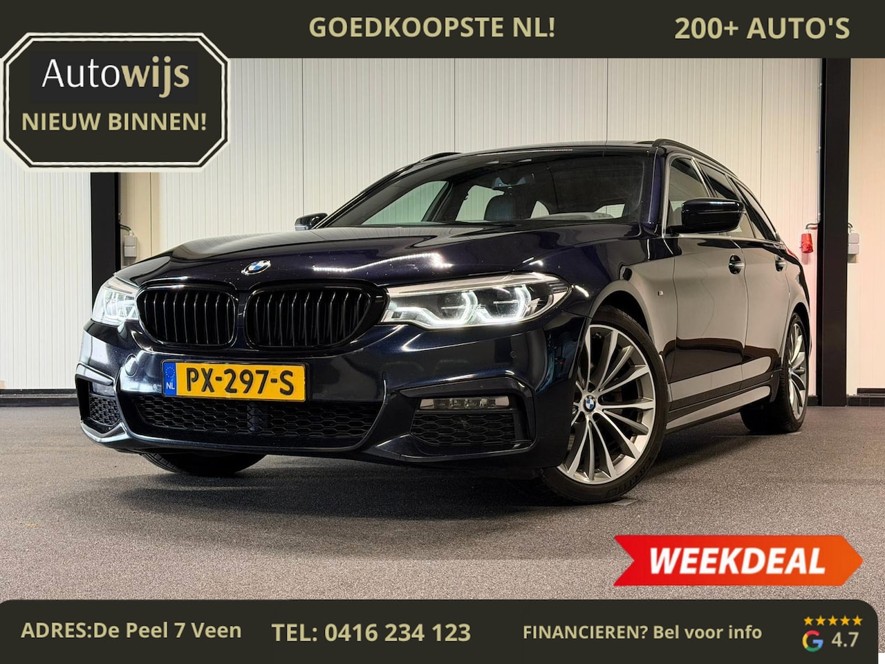 BMW 5-serie Touring - 520i High Executive|LED|LEDER|PANO|DEALERONDERHOUDEN - AutoWereld.nl