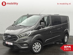 Ford Transit Custom - 300 2.0 TDCI 170PK L2H1 Limited DC MARGE 2X Schuifdeur Trekhaak 3000KG | Leer | Stoelverwa