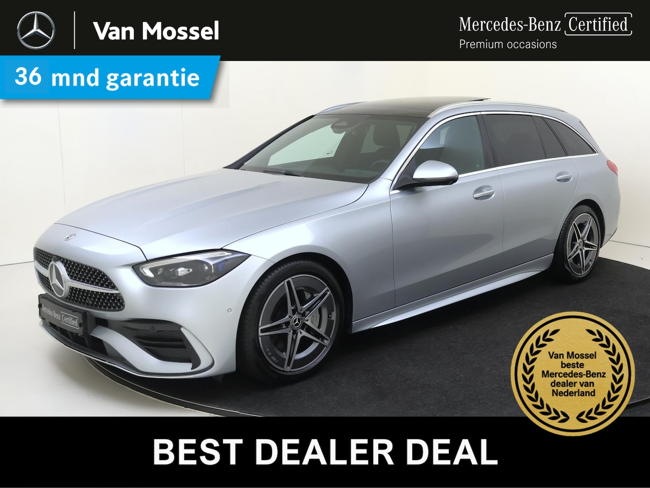 Mercedes-Benz C-klasse Estate - 180 AMG Line Panoramadak / Privacy Glass/ Memory Seats / 360 Camera / Stoelverwarming - AutoWereld.nl