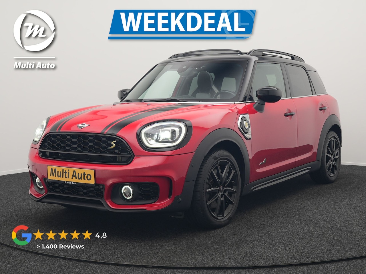 MINI Countryman - 2.0 Cooper S E ALL4 JCW Plug In Hybrid 220pk Dealer O.H PHEV | Panodak | JCW Alcantara Spo - AutoWereld.nl