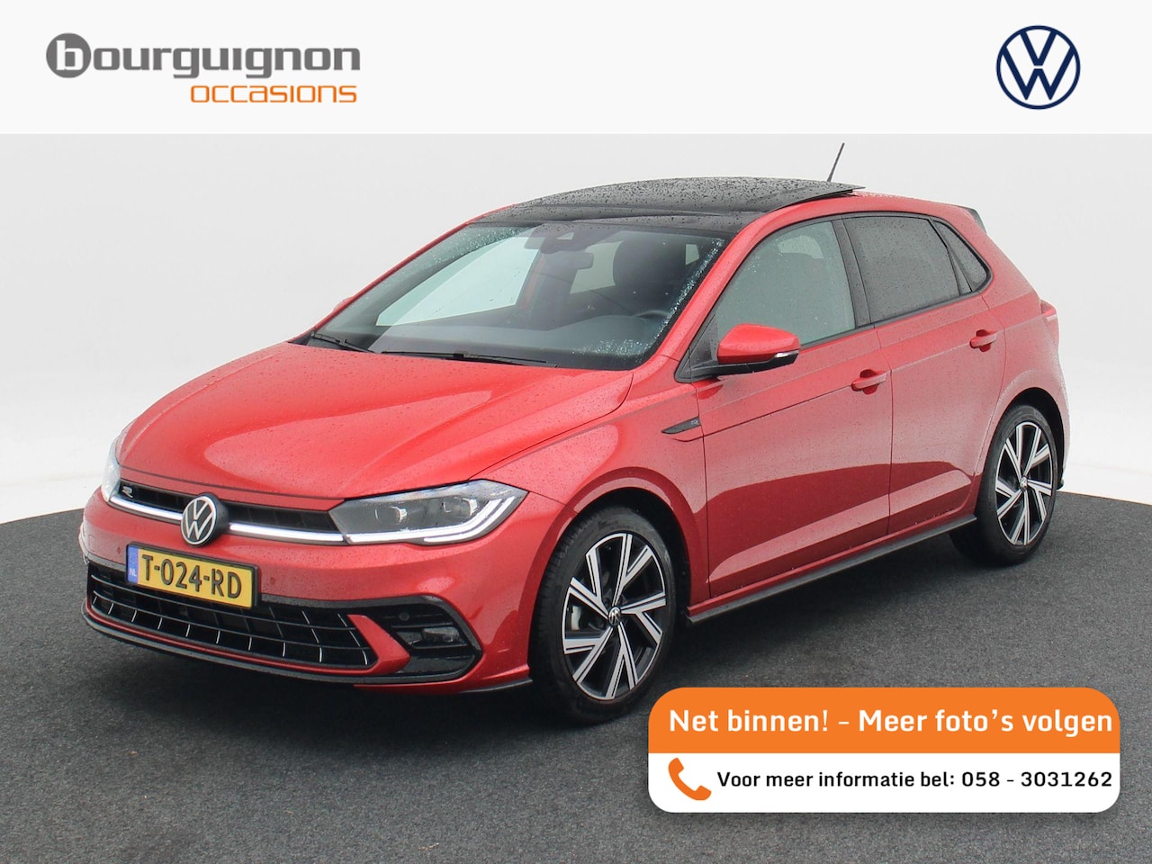 Volkswagen Polo - 1.0 TSi R-Line | Full LED IQ | Panoramadak | Adaptive Cruise | Stoelverwarming | Camera | - AutoWereld.nl