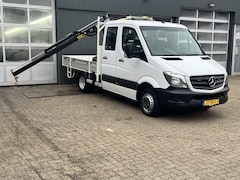 Mercedes-Benz Sprinter - 513 CDI 130pk DC Laadkraan Hiab 017T Airco Trekhaak 2000kg Open laadbak Euro 6 Pick-up 1e