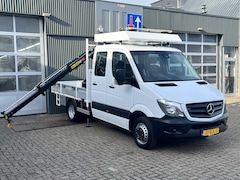 Mercedes-Benz Sprinter - 514 CDI 366 Hiab Laadkraan 018T Trekhaak 3500kg Airco 6 persoons uitvoering Open laadbak P