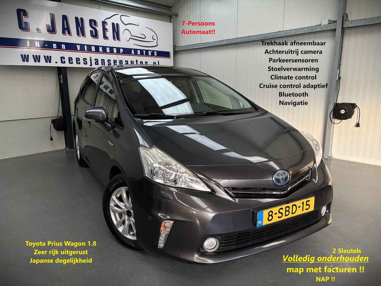 Toyota Prius Wagon - 1.8 Dynamic Business 7 persoons! Automaat! | Achteruitrijcamera | Cruise control adaptief - AutoWereld.nl