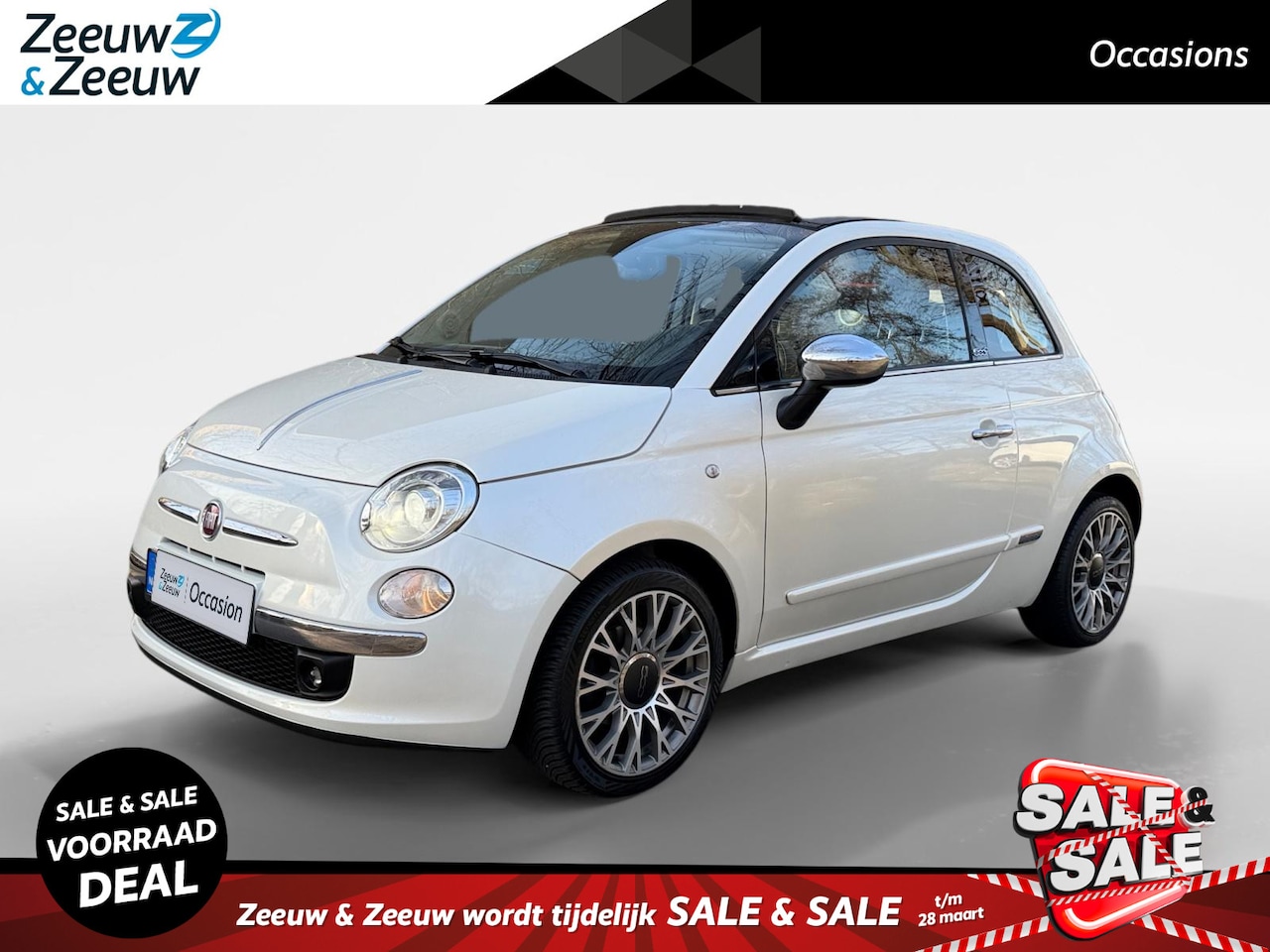 Fiat 500 C - 0.9 TwinAir Rock | Cabrio | Airco | Lichtmetalen velgen | Leder | - AutoWereld.nl