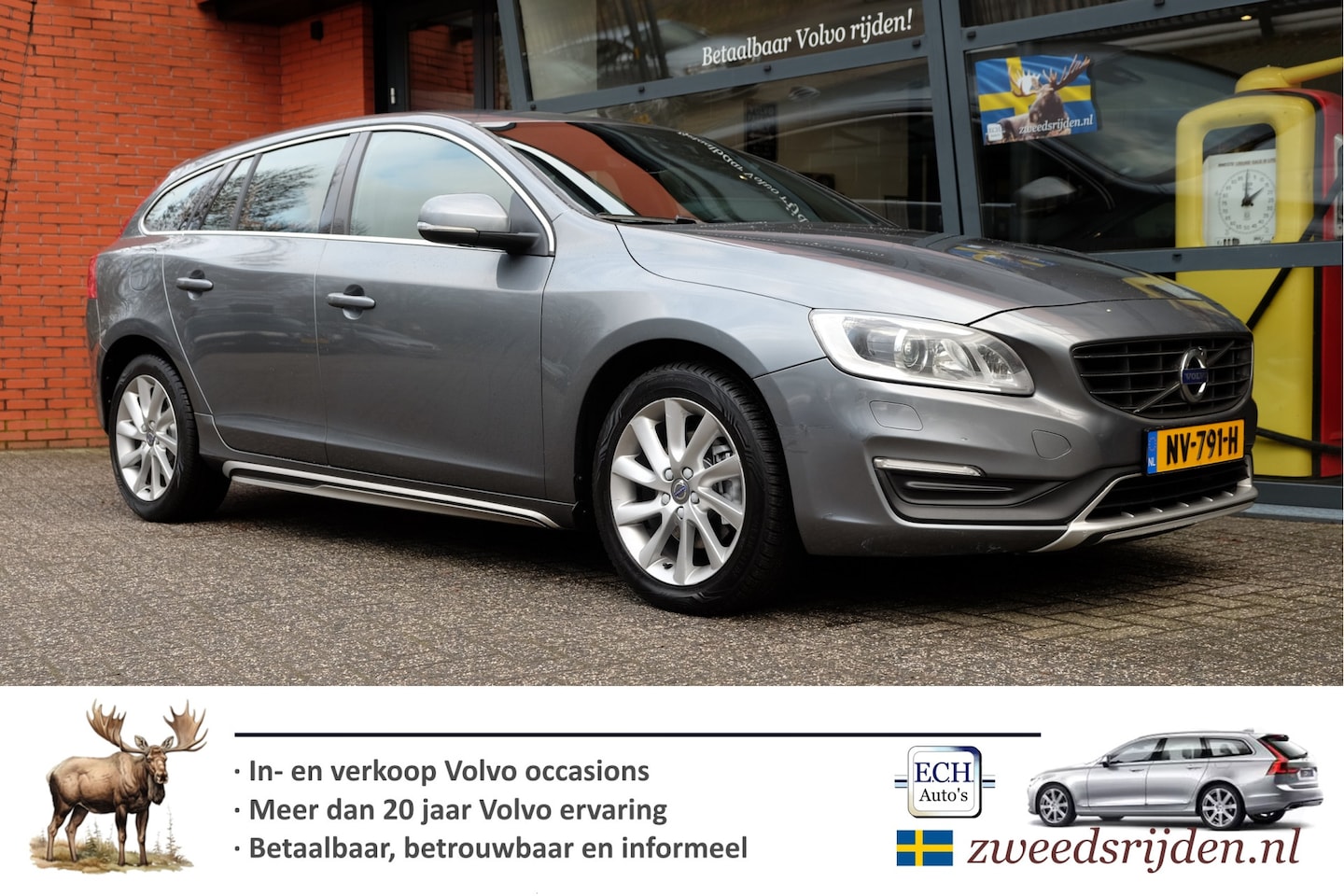 Volvo V60 - 1.5 T3 Nordic+ Aut. Sportleer, Navi, Standkachel, Xenon - AutoWereld.nl