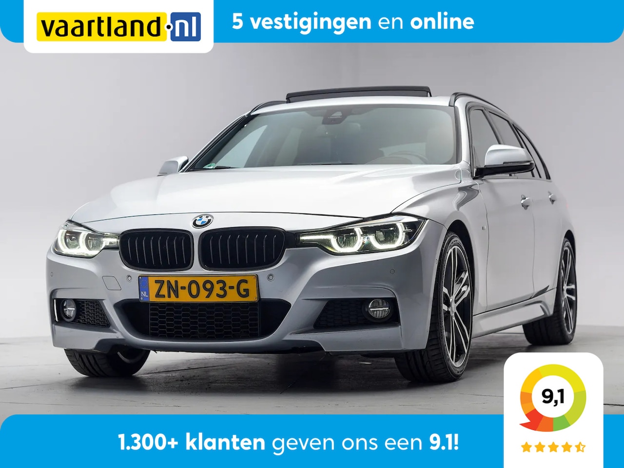 BMW 3-serie Touring - 320i M Sport 184PK 4 cillinder! [Schuif/kanteldak Lederen bekleding LED koplampen] - AutoWereld.nl