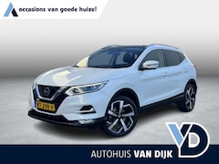 Nissan Qashqai - 1.2 Tekna | NL Auto/2e Eig./Voll.Historie/Navi/Pano/Clima/Cruise/19"/Trekhaak