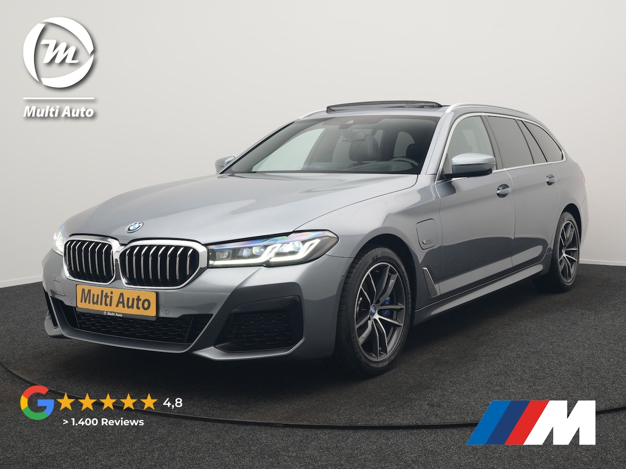 BMW 5-serie Touring - 530e xDrive M Sport Plug In Hybrid 293pk Dealer O.H. PHEV | Panodak | Head Up | Laser LED - AutoWereld.nl