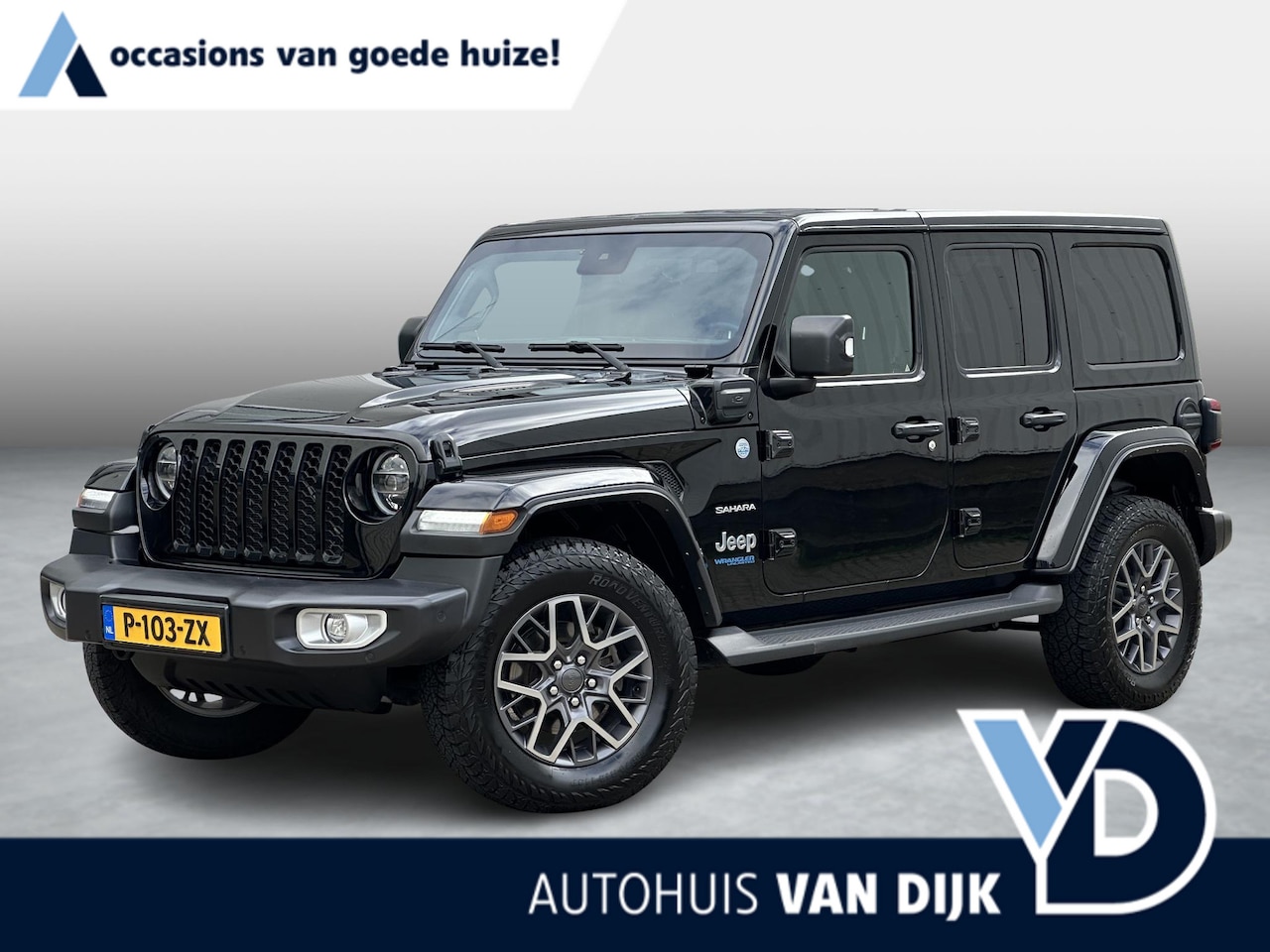 Jeep Wrangler Unlimited - 4xe 380 Sahara | Leder/Cruise Adaptief/Stuur-/Stoelverw./Trekhaak - AutoWereld.nl