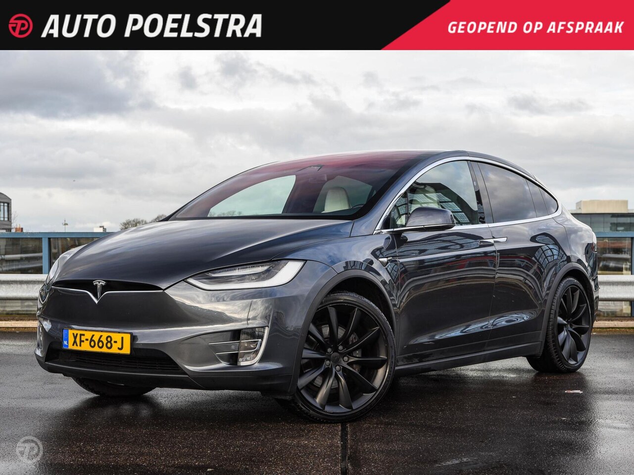 Tesla Model X - 100D 418 PK 7p. AWD Autopilot Leder Luchtvering Trekhaak 22" - AutoWereld.nl