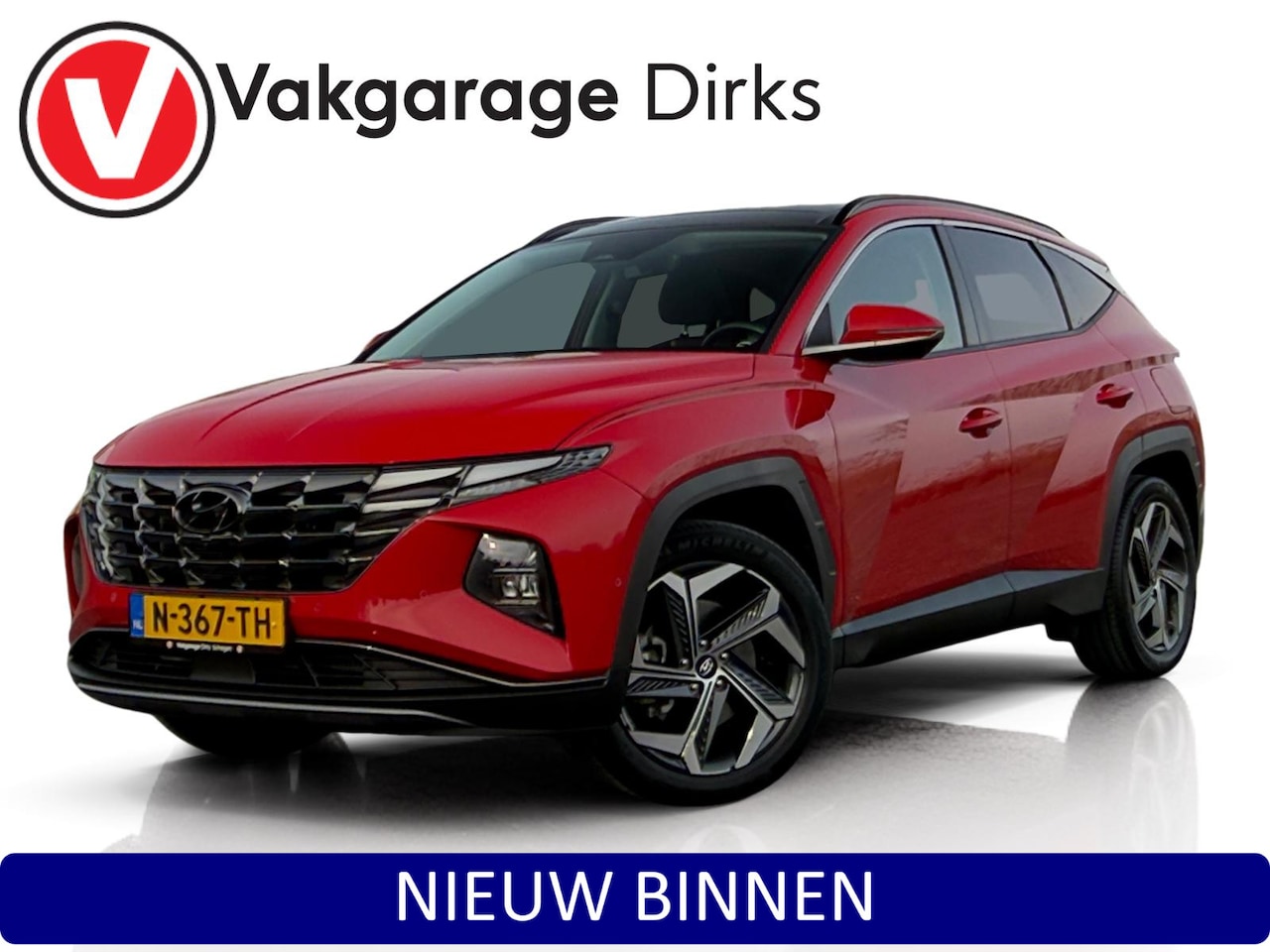 Hyundai Tucson - 1.6 T-GDI HEV 230 PK Premium Sky ✅ Pano ✅ 360 ✅ Leder - AutoWereld.nl