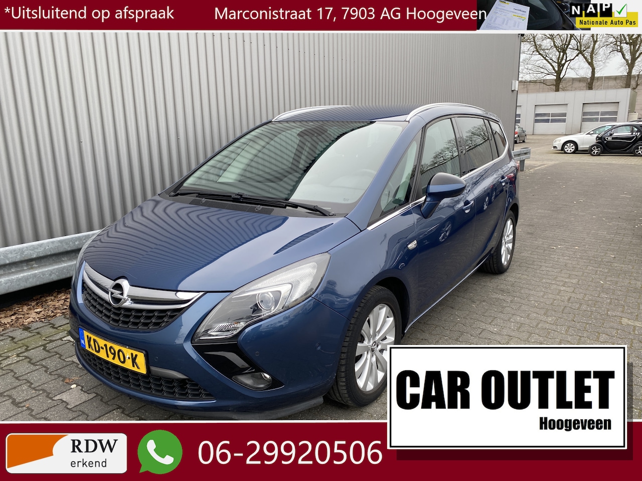Opel Zafira Tourer - 1.4 Innovation 7p. AUTOMAAT, Leer/Stof, Clima, Navi, CC, PDC & Cam, LM, Trekh, – Inruil Mo - AutoWereld.nl