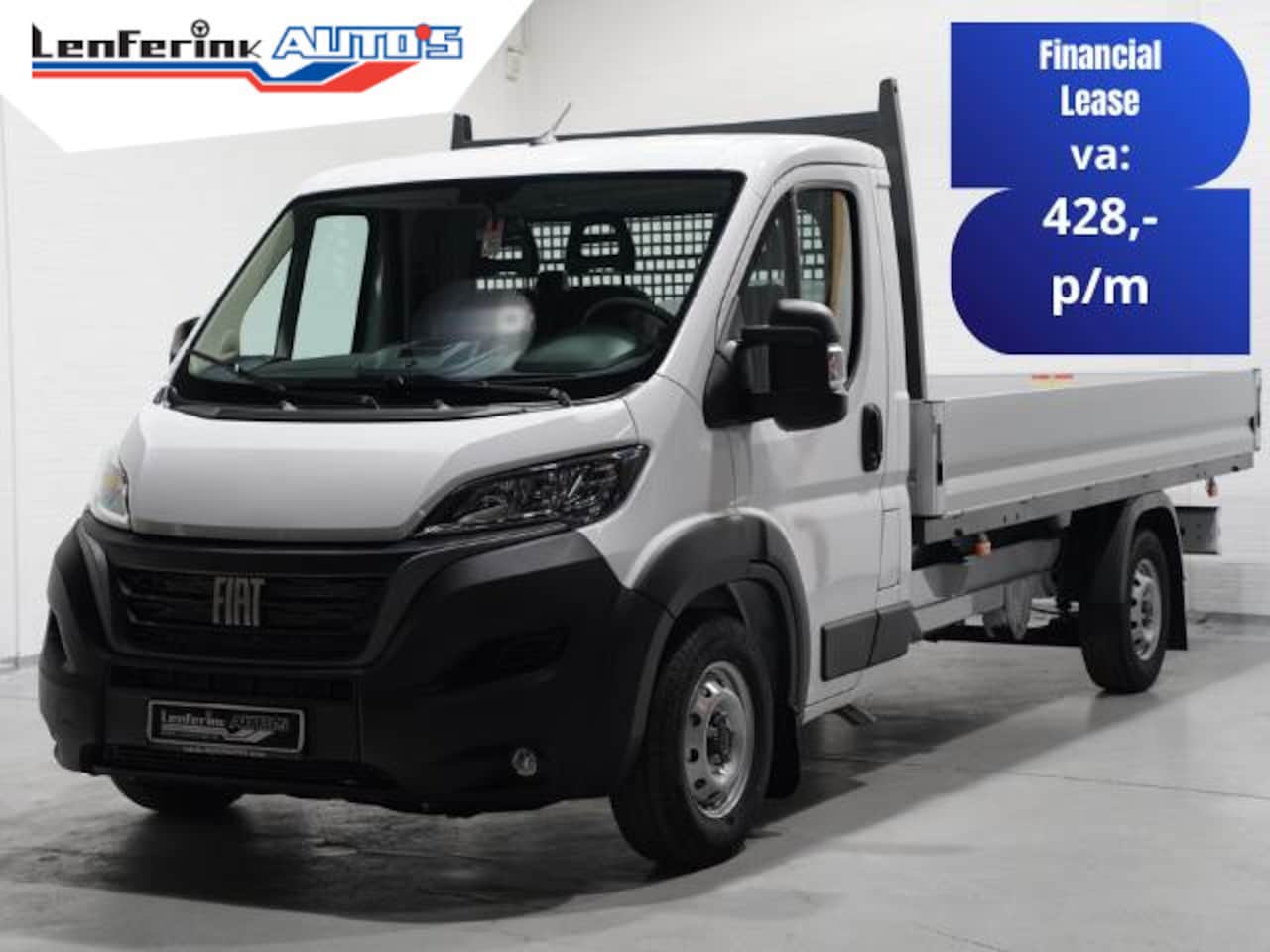 Fiat Ducato - 2.2 MJet 140 pk L4 Pick Up / Open Laadbak Airco, Cruise Control, 3-Zits, LxBxH 420x202x40 - AutoWereld.nl