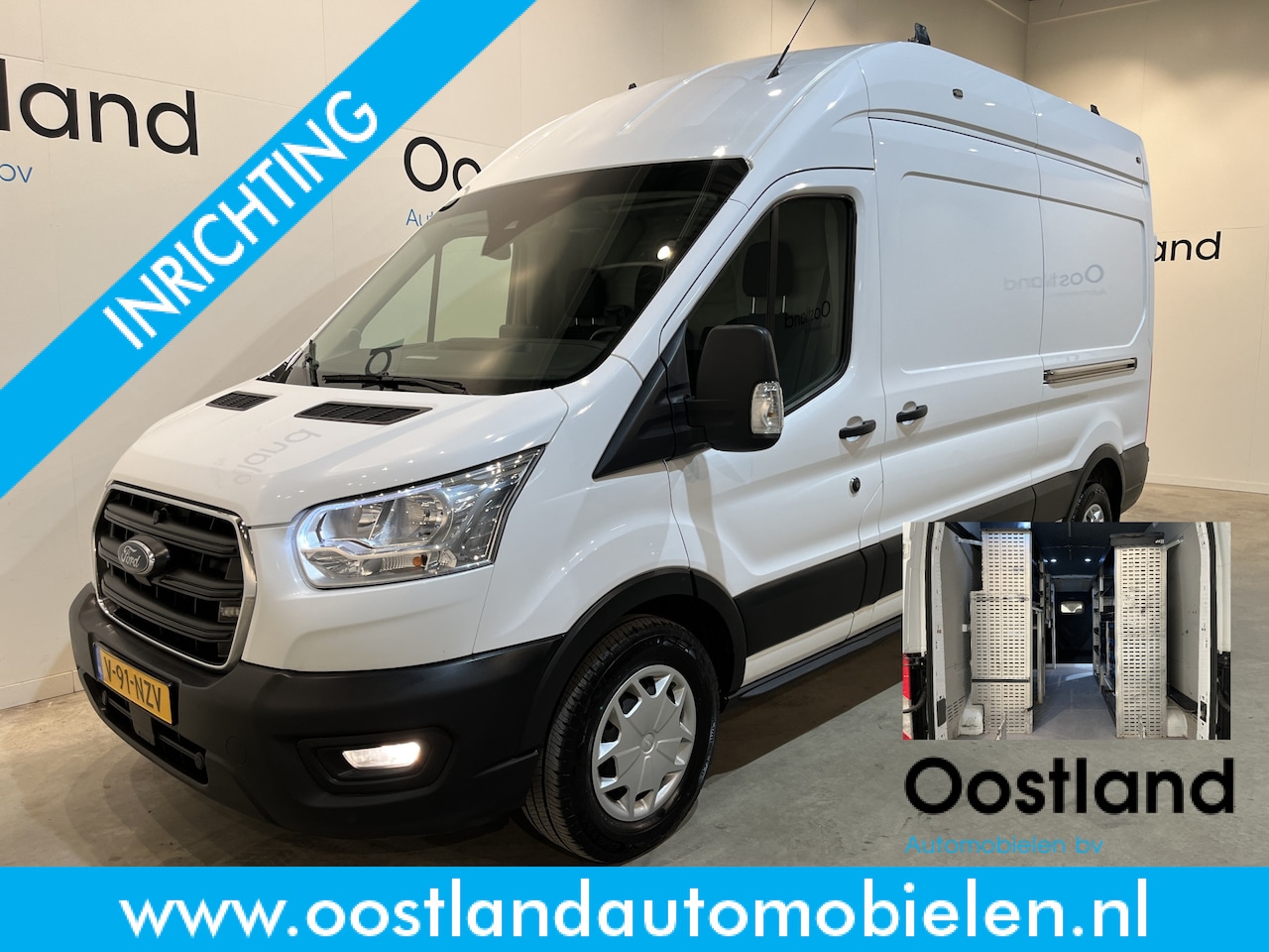 Ford Transit - 350 2.0 TDCI L3H3 Trend Servicebus / Inrichting / Euro 6 / Schuifdeur L + R / Oprijplateau - AutoWereld.nl