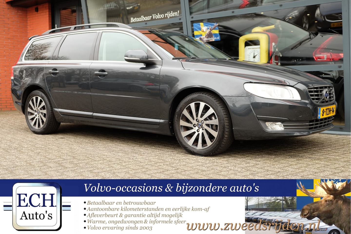 Volvo V70 - 2.0 D4 181 pk Nordic+ Leer, Trekhaak, Standkachel - AutoWereld.nl