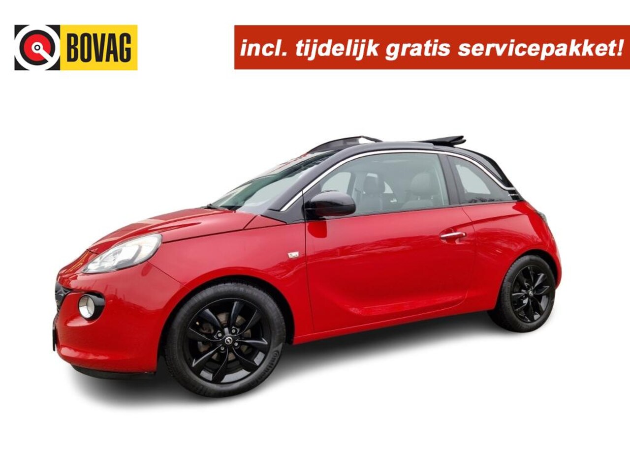 Opel ADAM - 1.4i GLAM Favorit Cabriotop Sport Leder Apple car  Cruise LM16Black AV. - AutoWereld.nl
