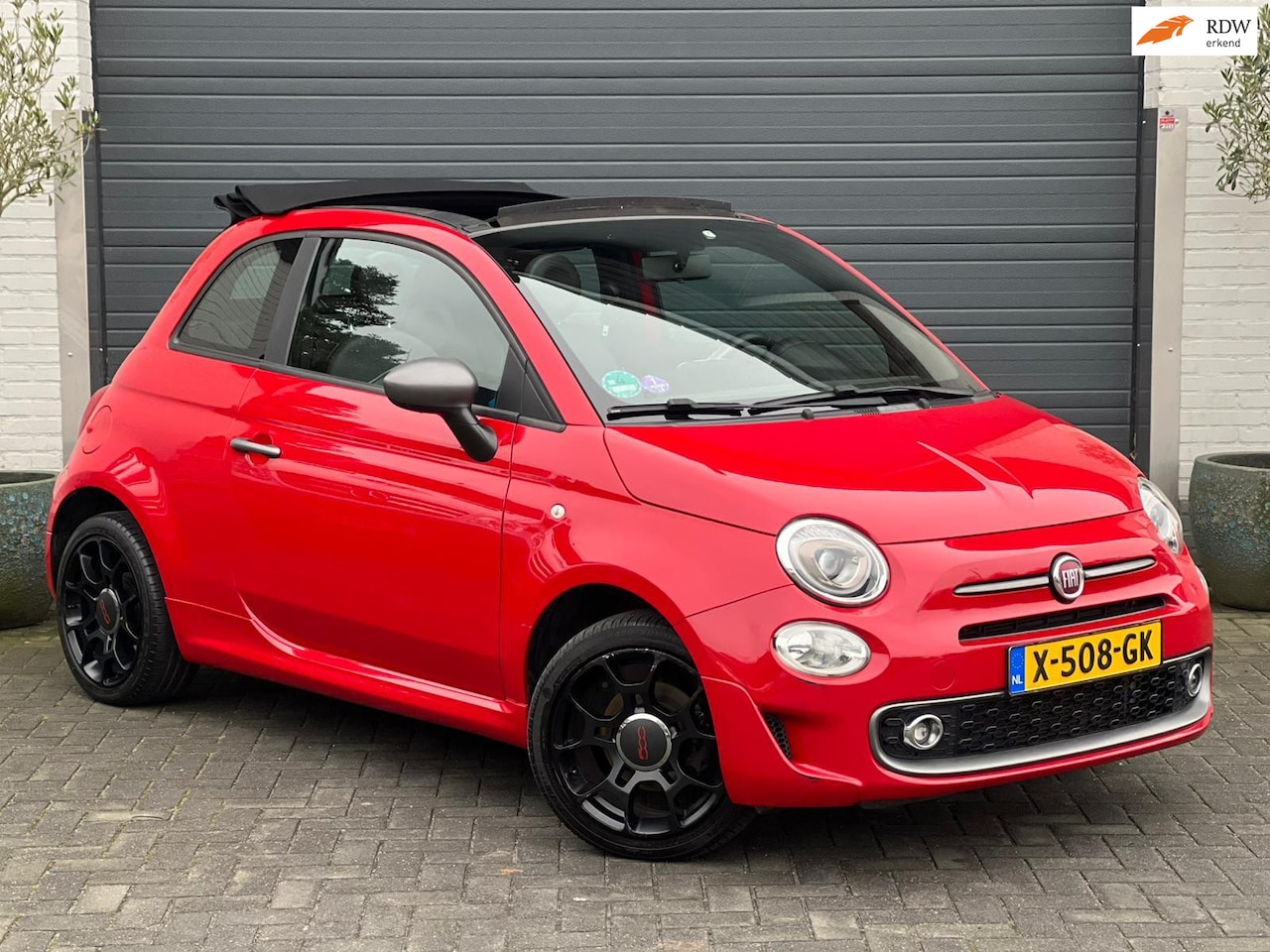 Fiat 500 - 1.2 Sport|Cabrio|92083KM|PDC|Airco|Leder|Goed onderhouden| - AutoWereld.nl